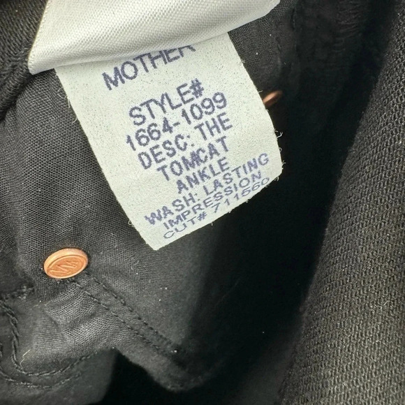 NEW MOTHER | The Tomcat Ankle Lasting Impression Black Straight Jeans 25 B644 - Picture 9 of 9